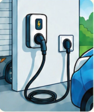 Ilustração de recarga em área externa