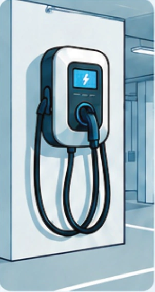 Ilustração de wallbox fixado à parede